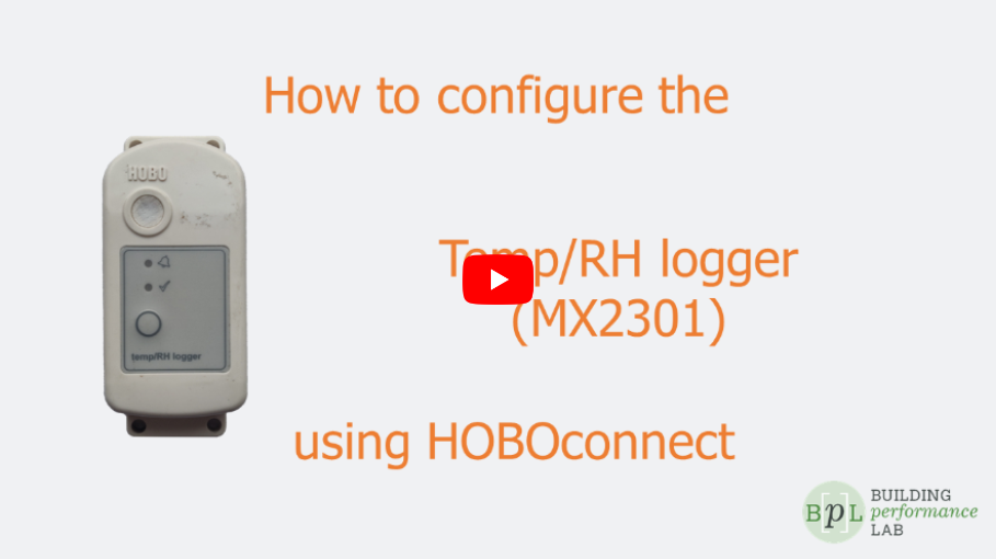 Figure 1: Configuring the Temp/RH Logger using HOBOconnect